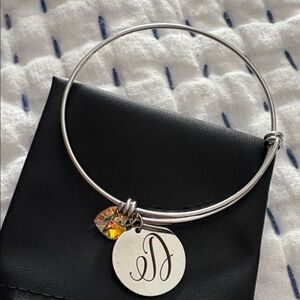 Silver Initial Charm Bracelet